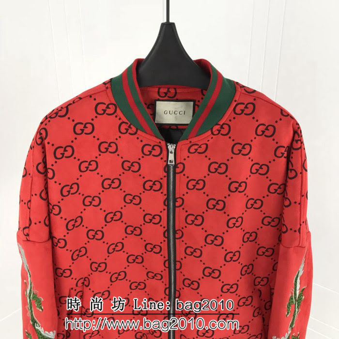 GUCCI古馳 18ss秋冬新款 升級版加棉 中國龍刺繡 雙G小logo 外套 情侶款 ydi1947